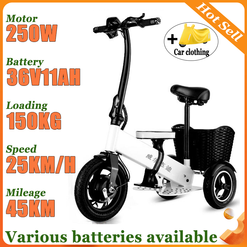 Folding Electric Scooter - Adult Electric Tricycle Portable Folding Parent-child