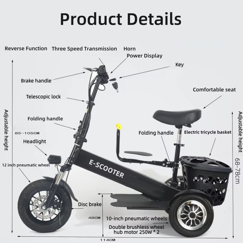 【2026】3 Wheel 2 Seats Folding  - đánh giá và giá Electric Scooter Adults